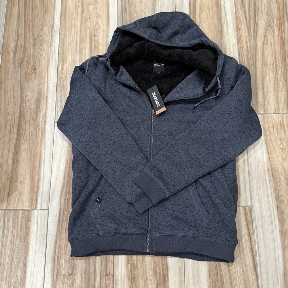 NWT Mystic Charcoal Sherpa Zip-Up Sweater